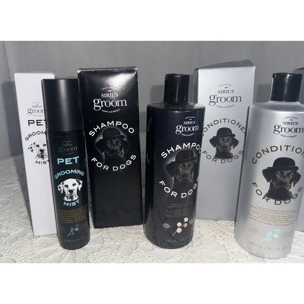Avon NEW Lot of 5 Sirius Grooming Shampoo Conditioner Mist Odor Dogs Baby Powder